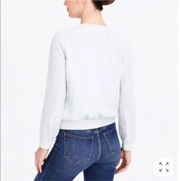 J.Crew Collarless Drapey Jacket | NWT | Women’s Medium Light Gray - Picture 2 of 8